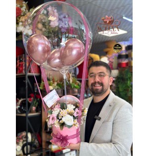 Pembe Şeffaf Balon Kutusu 